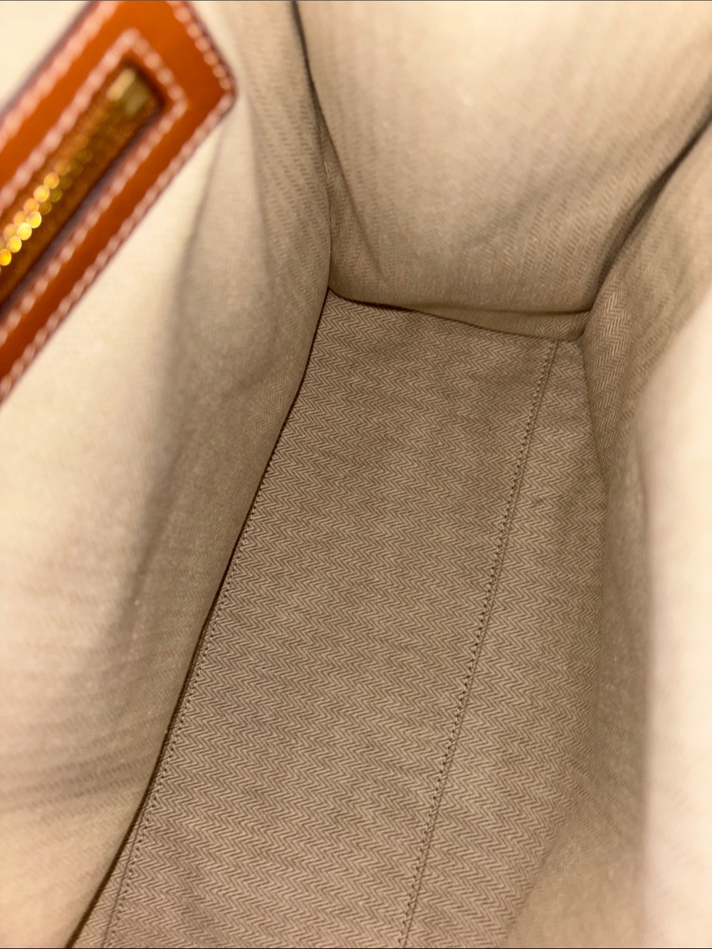 Tory Burch Floral Embroidered Cream Canvas Tote with Brown Trim - Picture 11 of 12